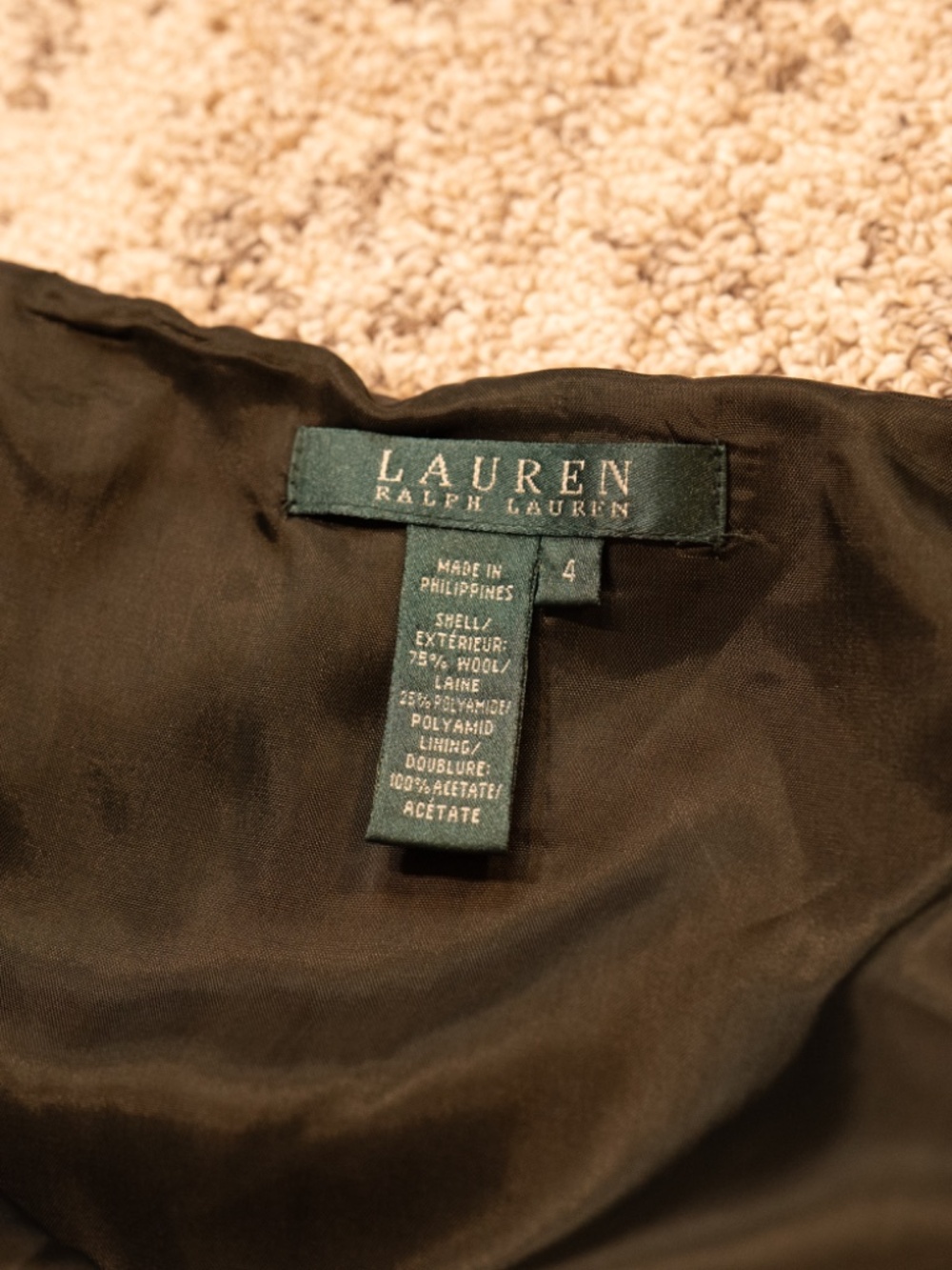 Ralph Lauren wool green skirt size 4, High Waisted fit - Picture 3 of 15